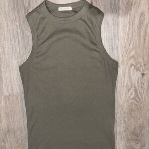 Olive Green Sleeveless Top